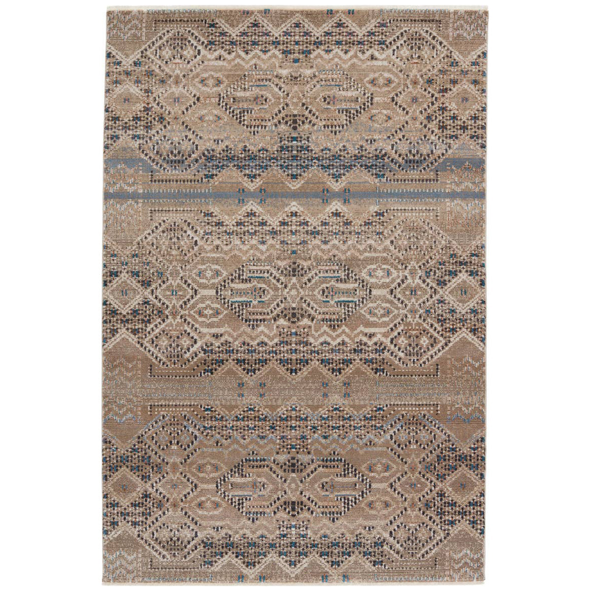 Jaipur Sanaa by Nikki Chu Tamari Tribal Tan Blue SBC09 Area Rug