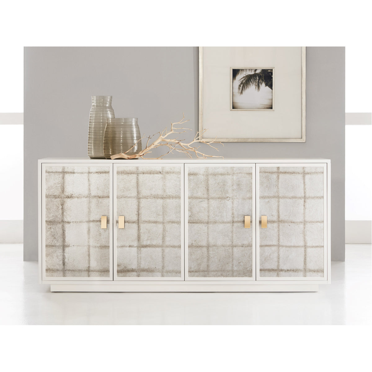 Somerset Bay Home Costa 4-Door Credenza - Aged Silver Block