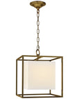 Visual Comfort Caged Small Lantern with Linen Shade