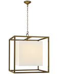 Visual Comfort Caged Medium Lantern with Linen Shade