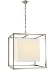 Visual Comfort Caged Medium Lantern with Linen Shade