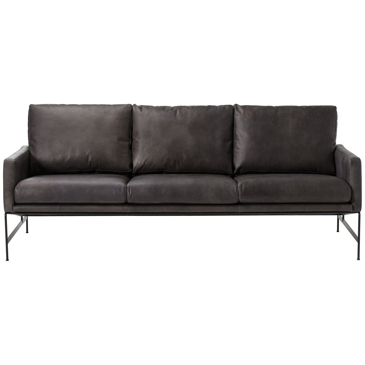 Thomas Bina Vanessa 3-Seater Sofa - Destroyed Black Leather