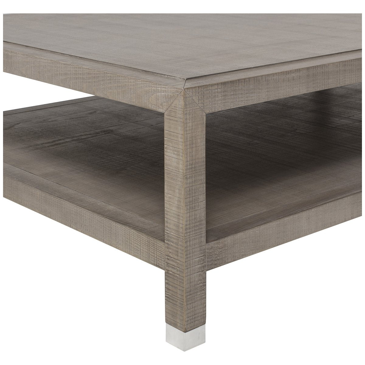 Sonder Living Raffles Grand Coffee Table - Grey and Pewter