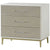 Sonder Living Alice 3-Drawer Nightstand - Emboss Faux Shagreen, Ivory