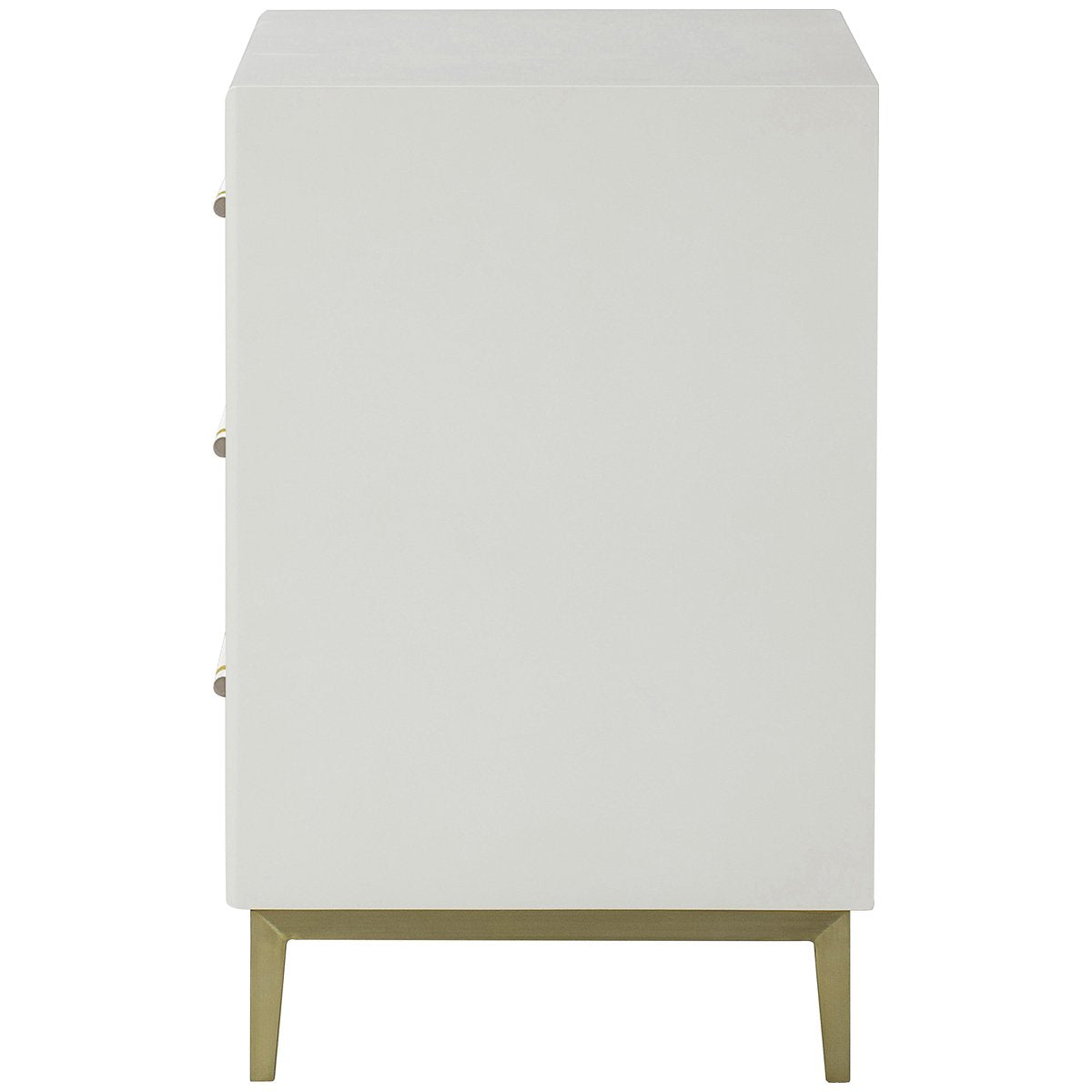 Sonder Living Alice 3-Drawer Nightstand - Emboss Faux Shagreen, Ivory