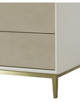 Sonder Living Alice 3-Drawer Nightstand - Emboss Faux Shagreen, Ivory