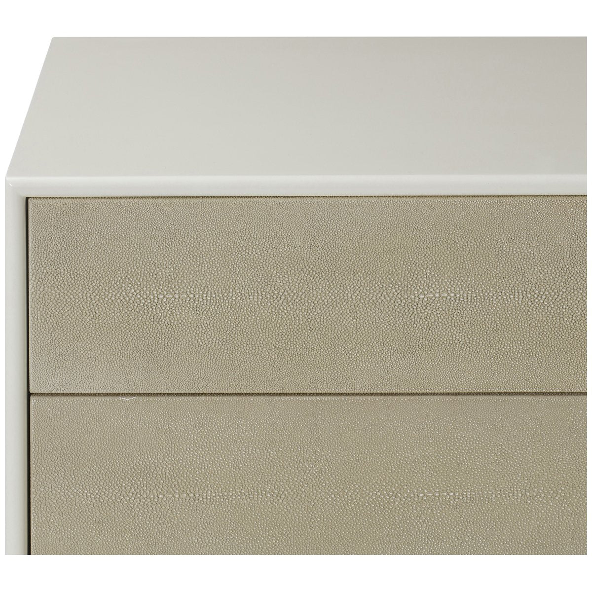 Sonder Living Alice 3-Drawer Nightstand - Emboss Faux Shagreen, Ivory