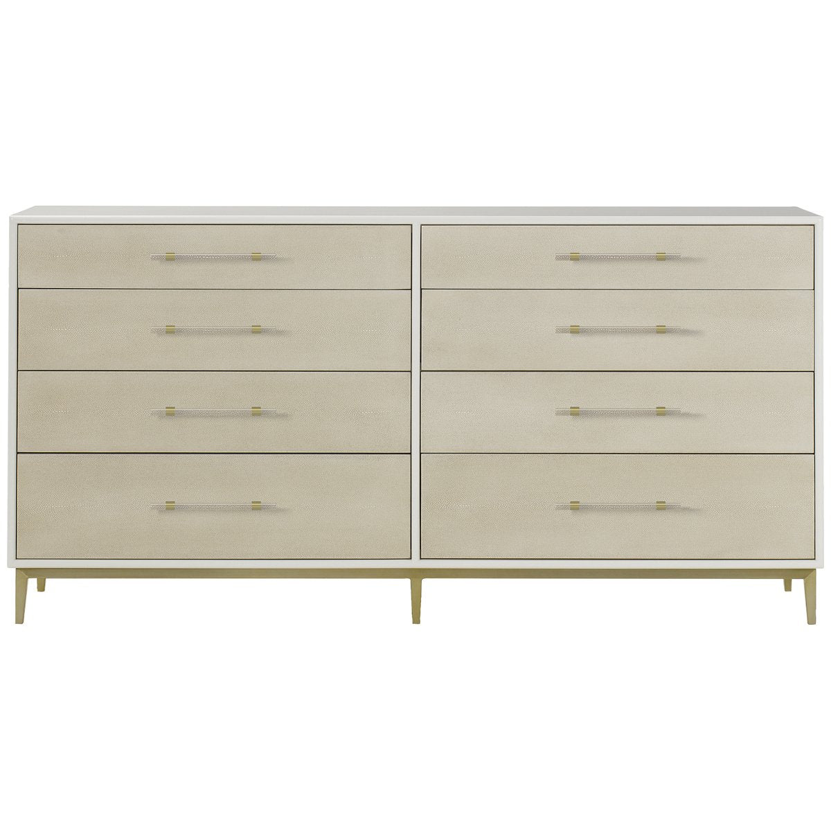 Sonder Living Alice 8-Drawer Dresser - Emboss Faux Shagreen, Ivory