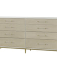 Sonder Living Alice 8-Drawer Dresser - Emboss Faux Shagreen, Ivory