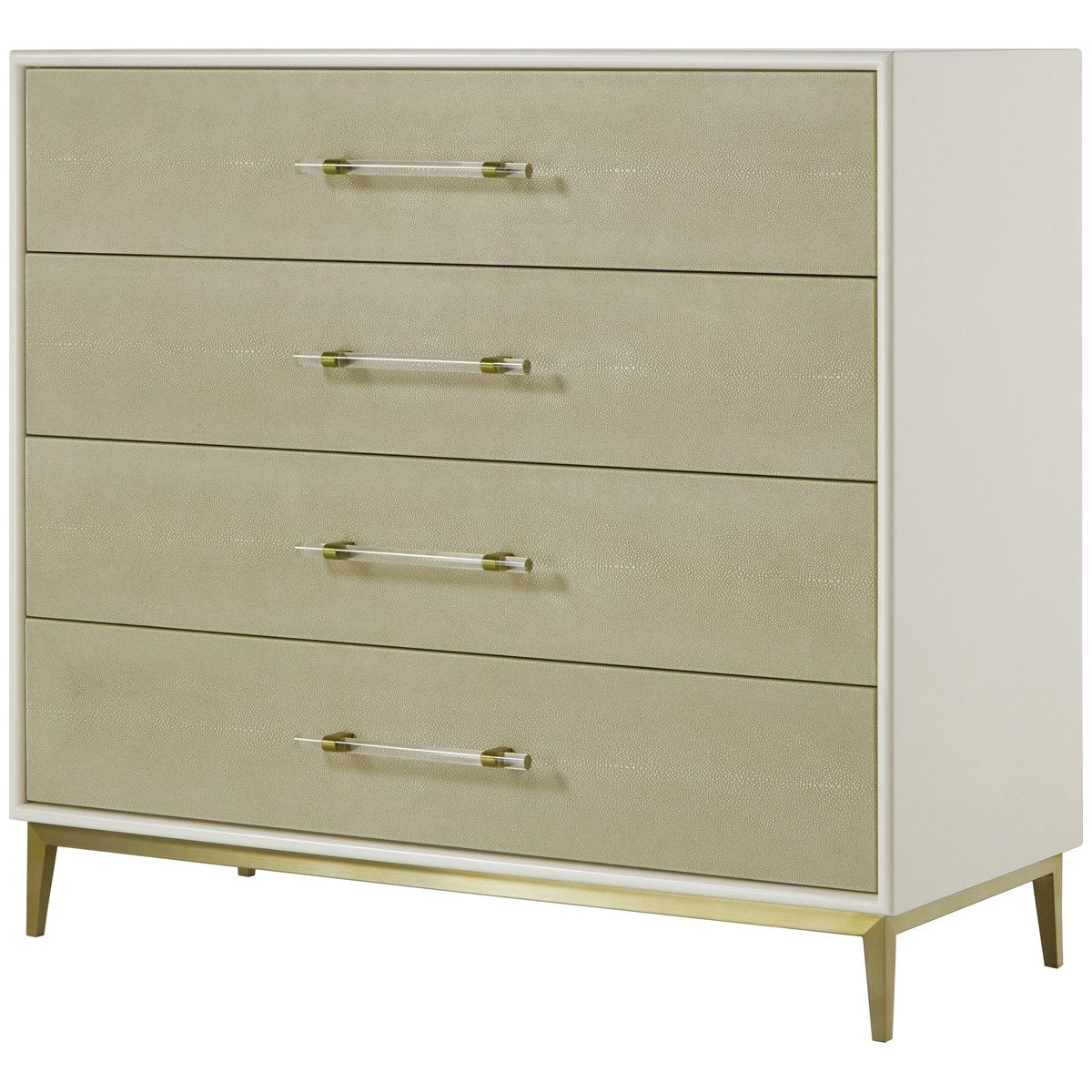 Sonder Living Alice 4-Drawer Chest - Emboss Faux Shagreen