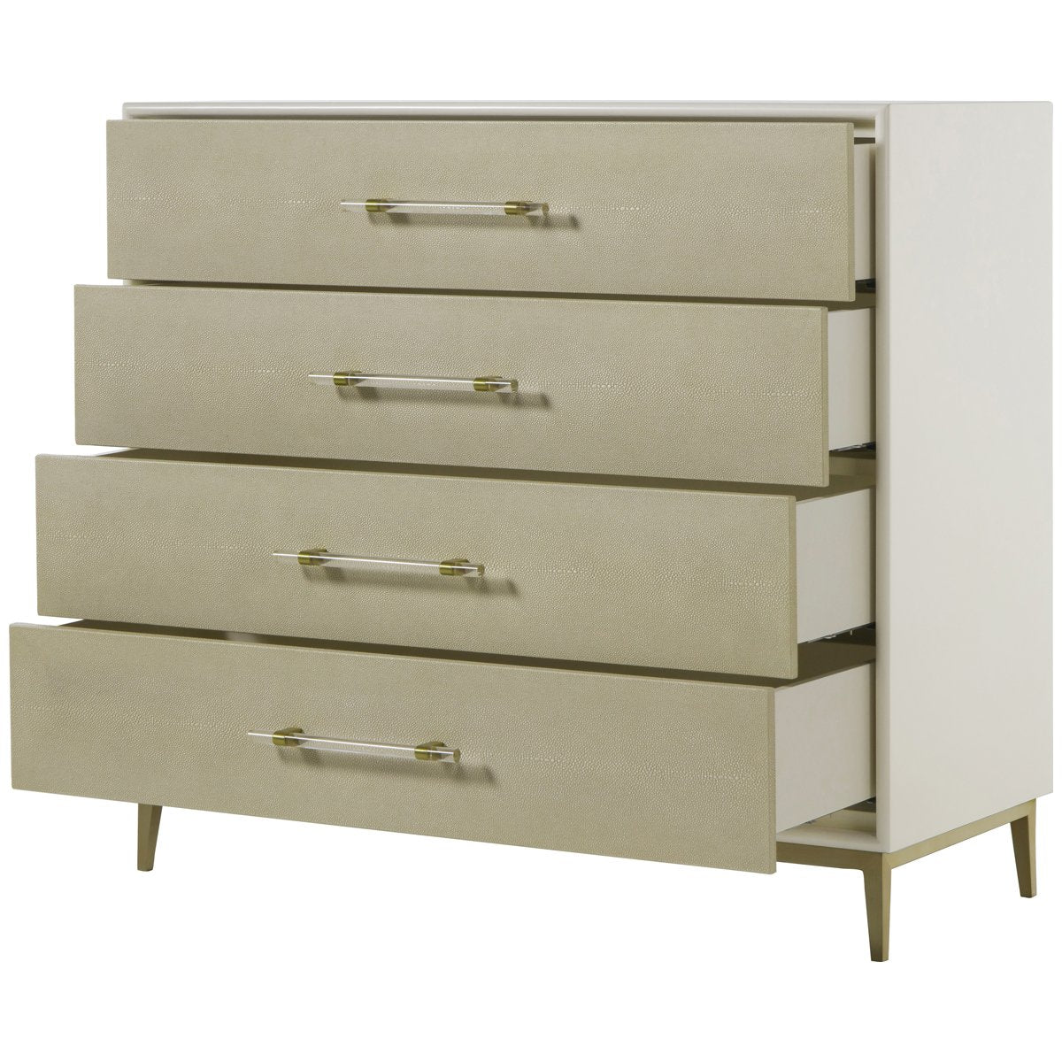 Sonder Living Alice 4-Drawer Chest - Emboss Faux Shagreen