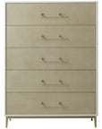 Sonder Living Alice 5-Drawer Chest - Emboss Faux Shagreen