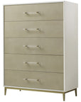 Sonder Living Alice 5-Drawer Chest - Emboss Faux Shagreen