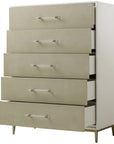 Sonder Living Alice 5-Drawer Chest - Emboss Faux Shagreen