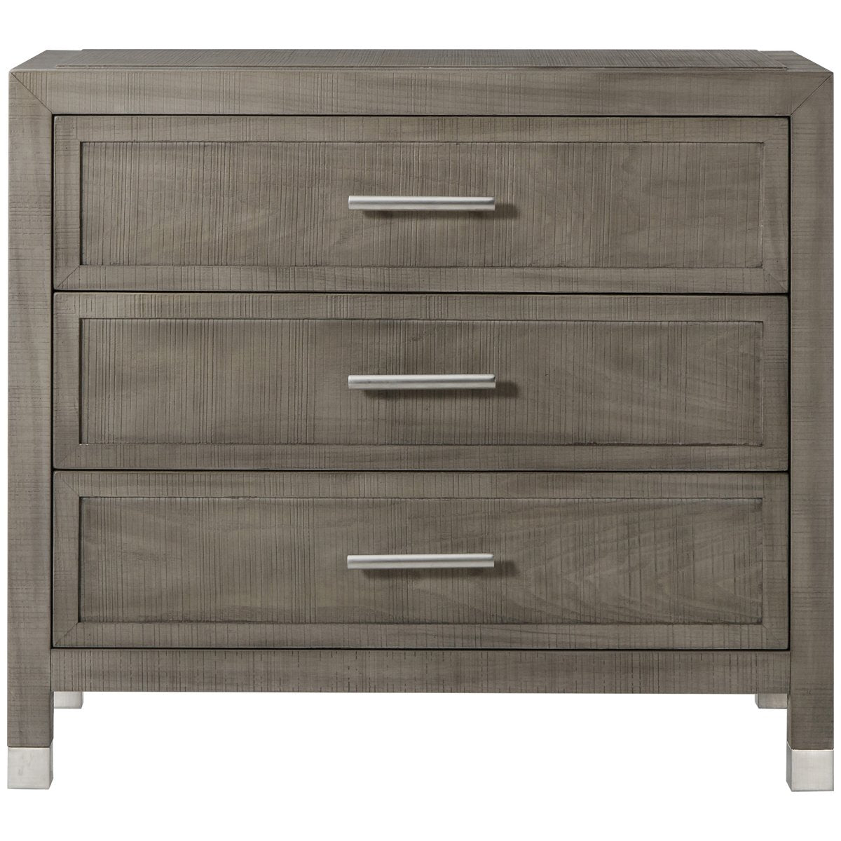 Sonder Living Raffles 3-Drawer Nightstand - Grey and Pewter