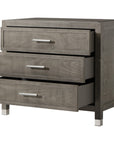 Sonder Living Raffles 3-Drawer Nightstand - Grey and Pewter