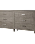 Sonder Living Raffles 6-Drawer Dresser - Grey and Pewter