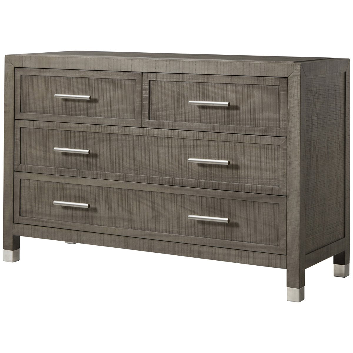 Sonder Living Raffles 4-Drawer Chest - Grey and Pewter