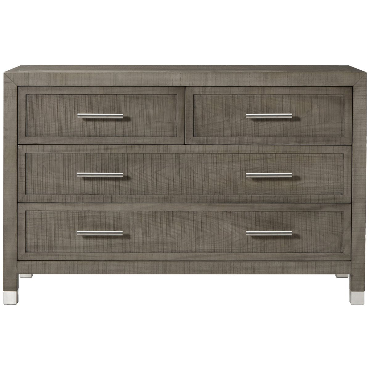 Sonder Living Raffles 4-Drawer Chest - Grey and Pewter