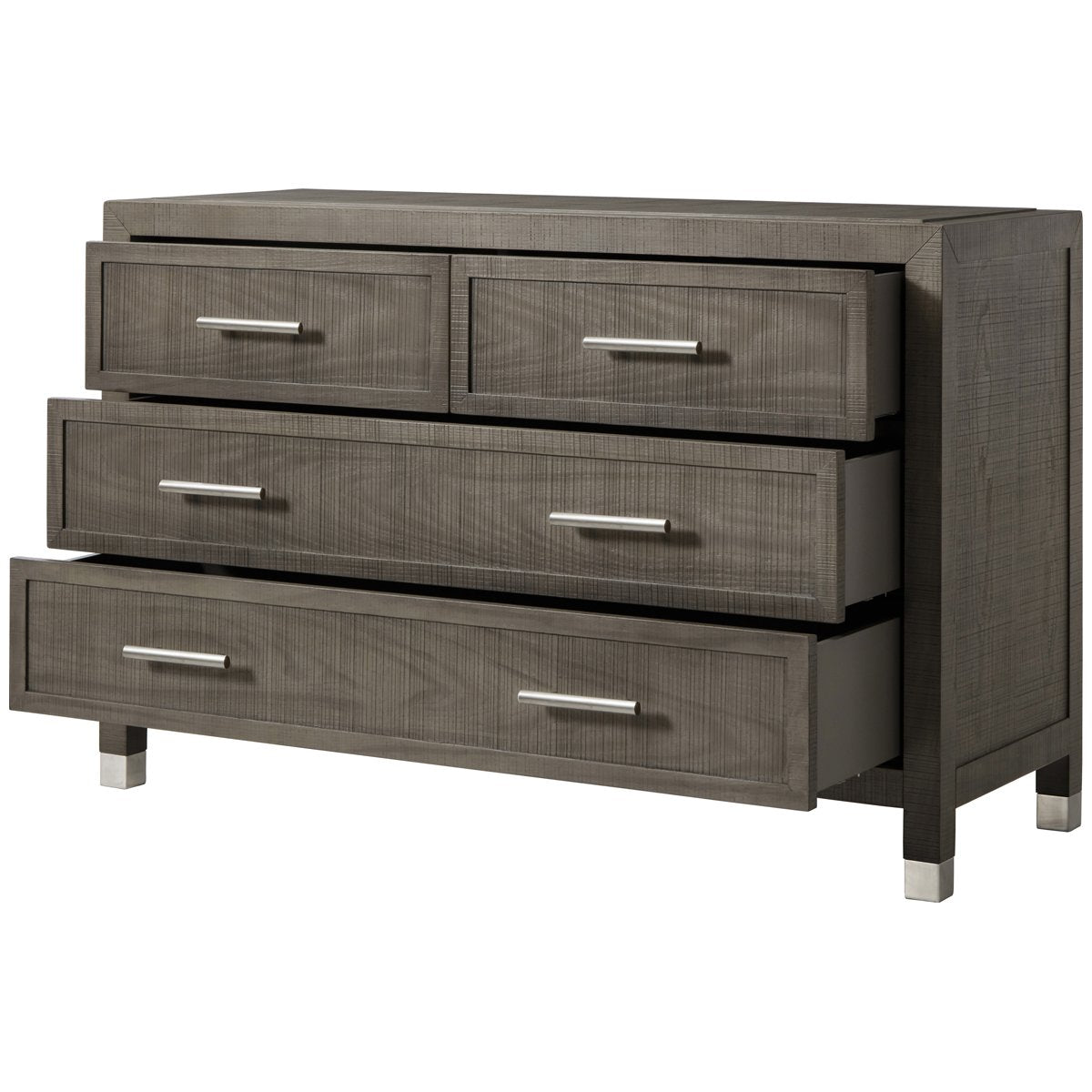 Sonder Living Raffles 4-Drawer Chest - Grey and Pewter