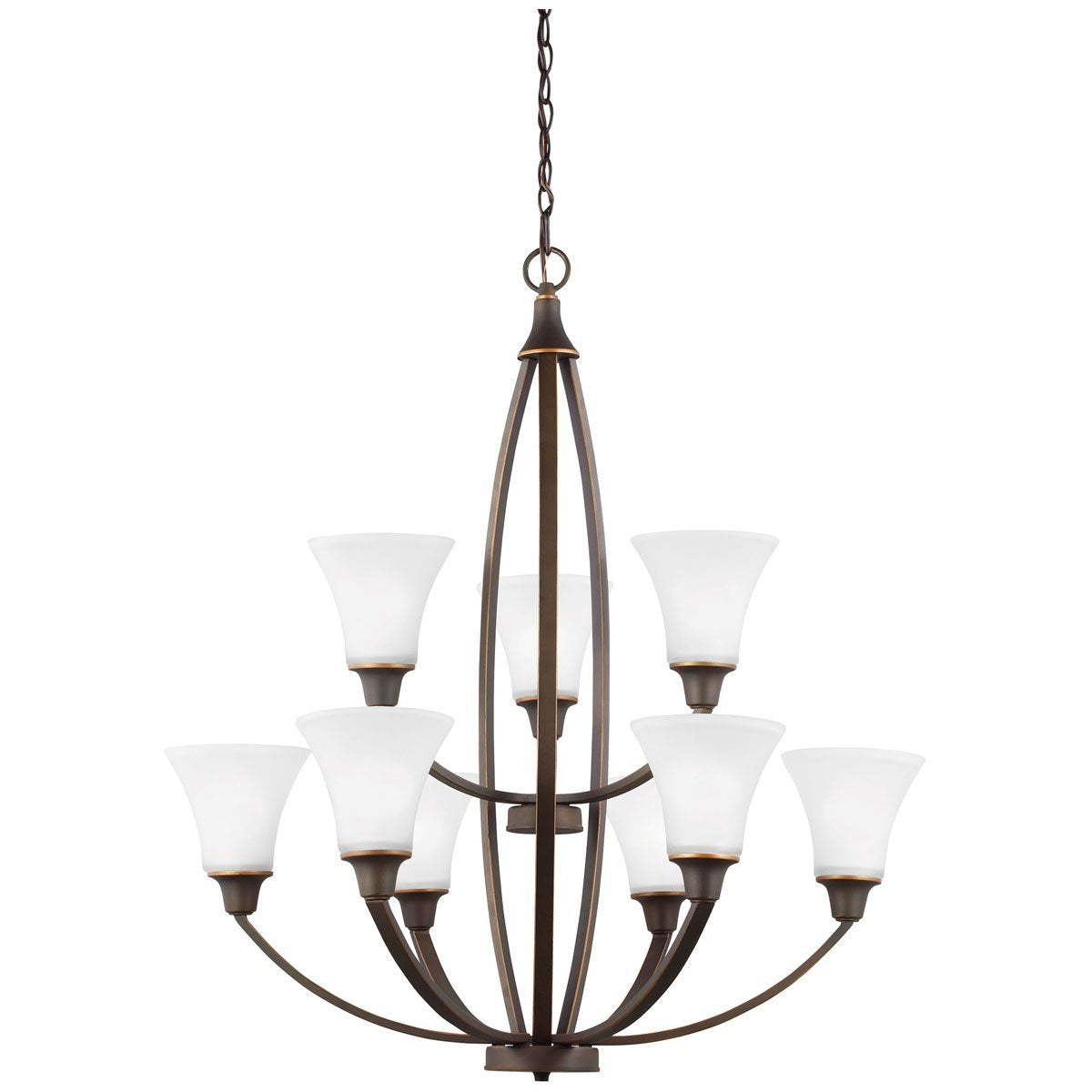 Sea Gull Lighting Metcalf Transitional Nine Light Chandelier