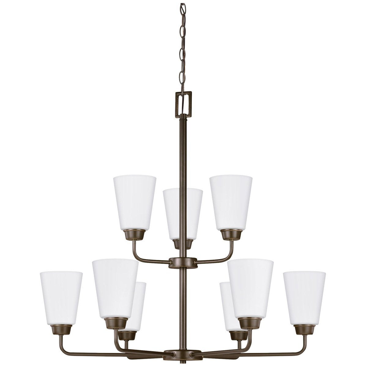 Sea Gull Lighting Kerrville Transitional Nine Light Chandelier