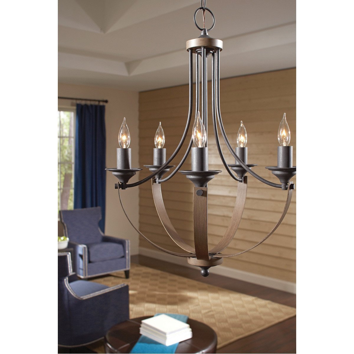 Sea Gull Lighting Corbeille Steel Five Light Chandelier