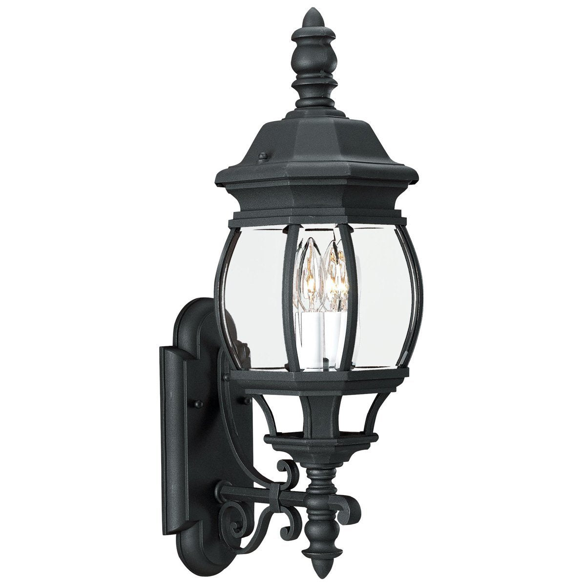 Sea Gull Lighting Black Two Light Outdoor Wall Lantern