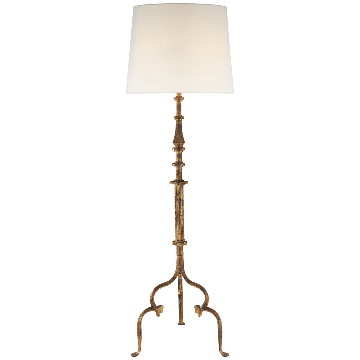 Visual Comfort Madeleine Floor Lamp with Linen Shade