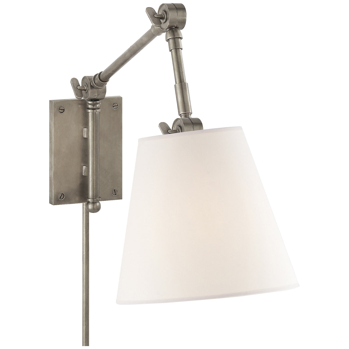 Visual Comfort Graves Pivoting Sconce with Linen Shade