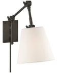 Visual Comfort Graves Pivoting Sconce with Linen Shade