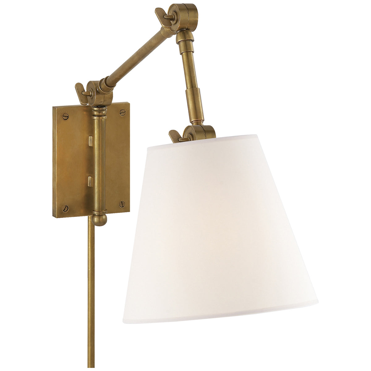 Visual Comfort Graves Pivoting Sconce with Linen Shade