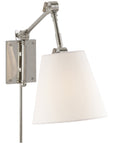 Visual Comfort Graves Pivoting Sconce with Linen Shade