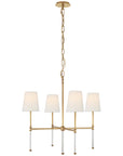 Visual Comfort Camille Small Chandelier with Linen Shades