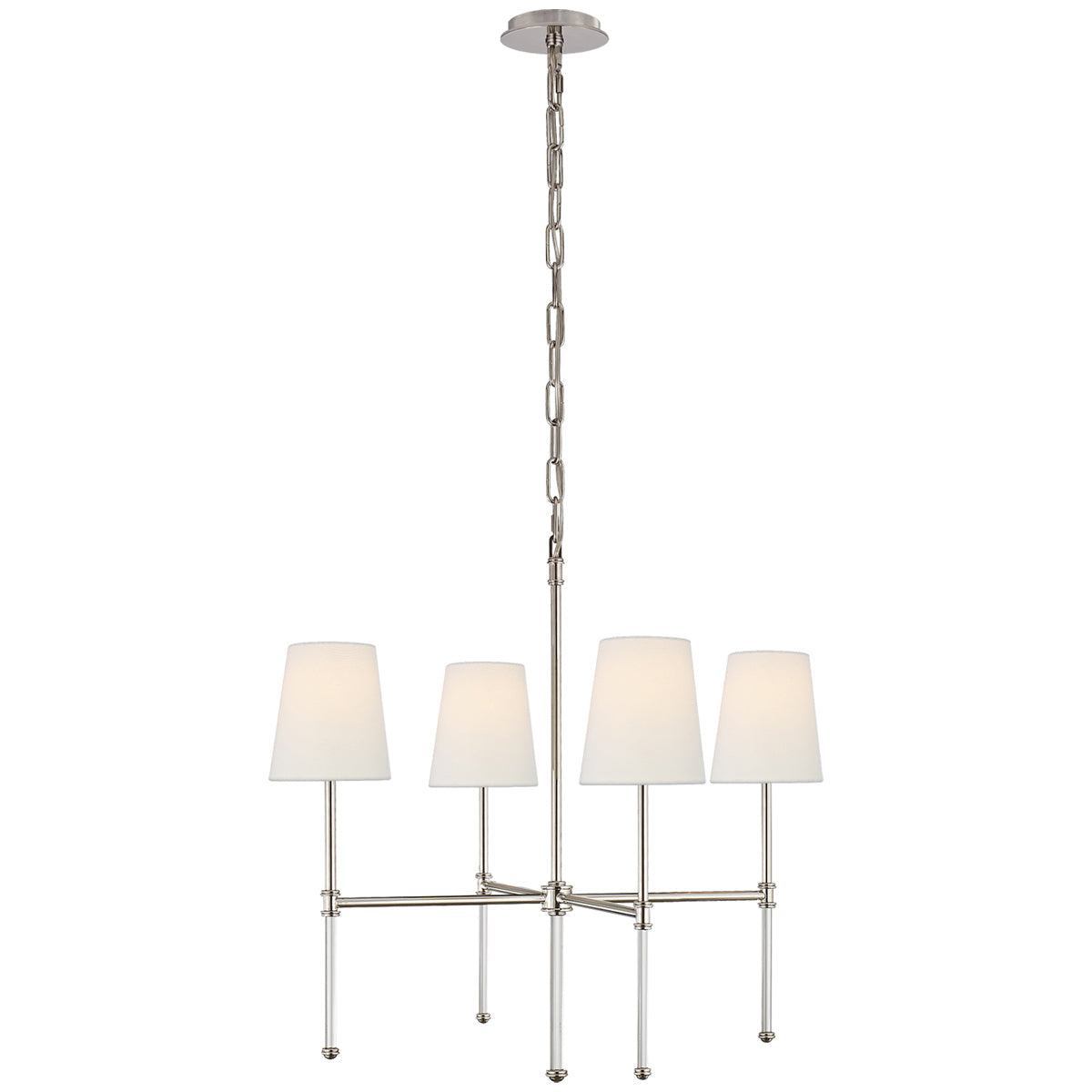 Visual Comfort Camille Small Chandelier with Linen Shades