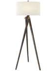 Visual Comfort Tripod Floor Lamp with Linen Shade