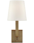 Visual Comfort Square Tube Single Sconce with Linen Shade