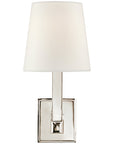 Visual Comfort Square Tube Single Sconce with Linen Shade