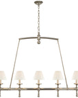 Visual Comfort Classic Linear Chandelier with Linen Shades