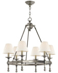 Visual Comfort Classic Mini Ring Chandelier with Linen Shades