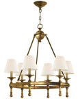 Visual Comfort Classic Mini Ring Chandelier with Linen Shades