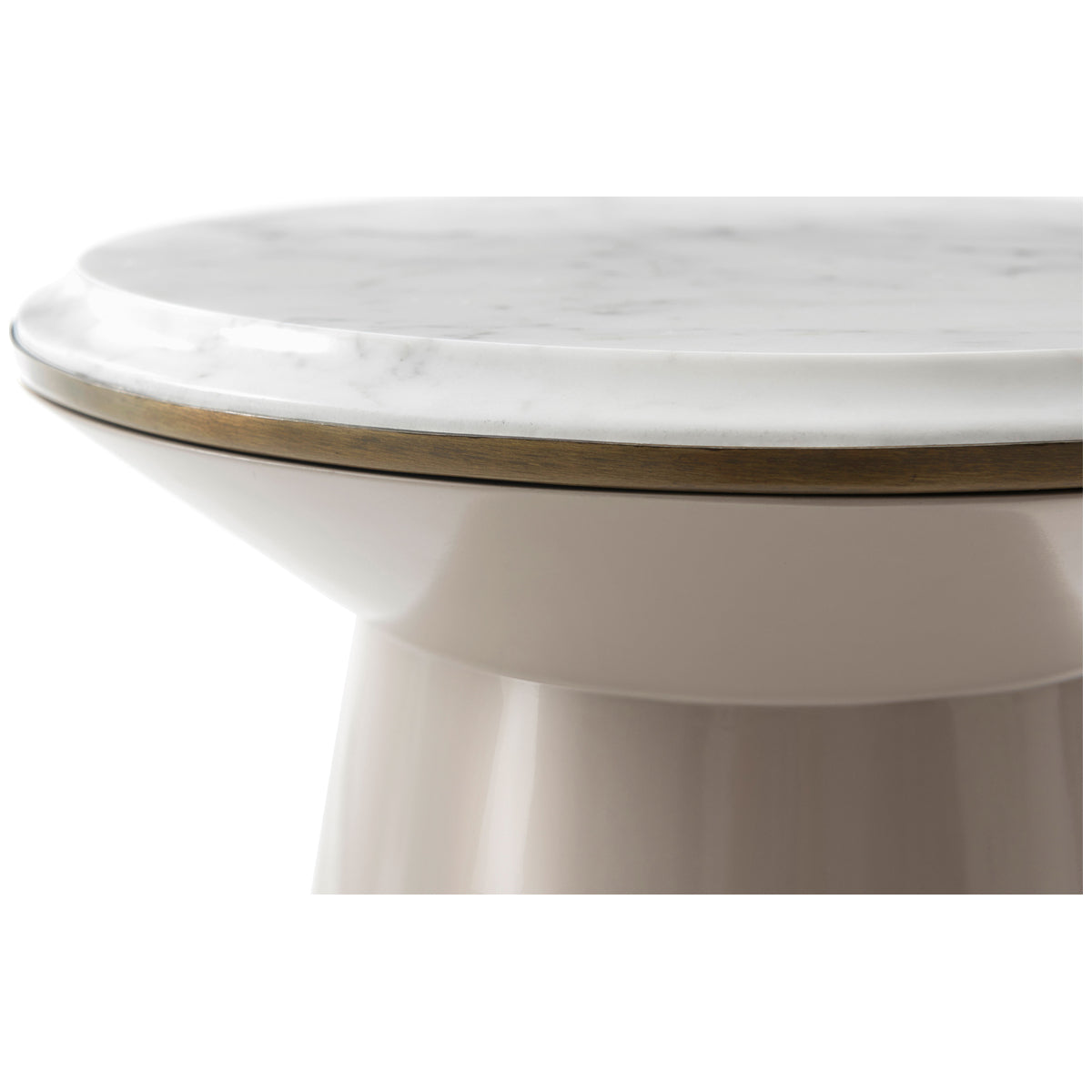 Theodore Alexander Contour Small Side Table in Pure Pearl