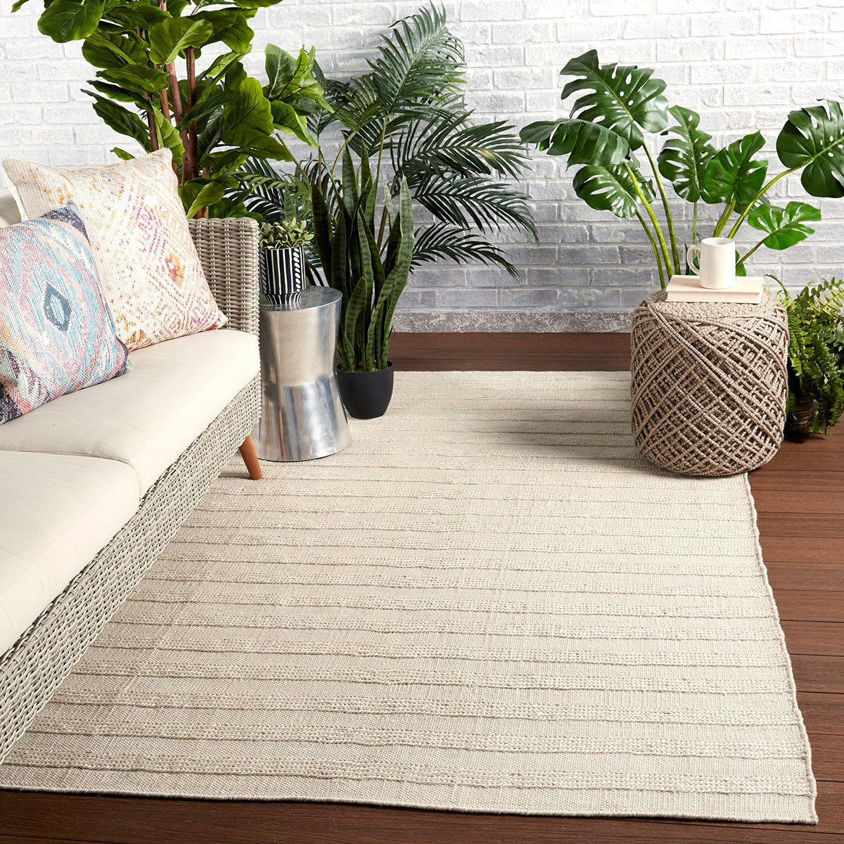 Jaipur Santa Barbara Miradero Stripes Textured Ivory SNB03 Rug