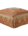 Jaipur Sundial Ember Tribal Medallion Orange Blue SND01 Pouf