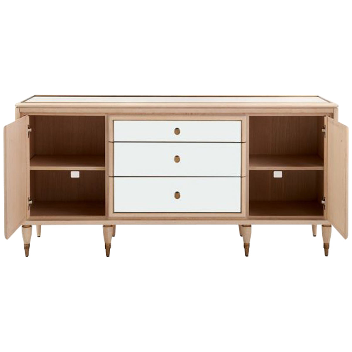 Villa &amp; House Sofia 3-Drawer and 2-Door Cabinet, Bleached Cerused Oak