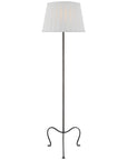 Visual Comfort Albert Petite Tri-Leg Floor Lamp, Silk Box Pleat Shade