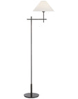 Visual Comfort Hackney Bridge Arm Floor Lamp with Linen Shade