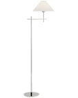 Visual Comfort Hackney Bridge Arm Floor Lamp with Linen Shade