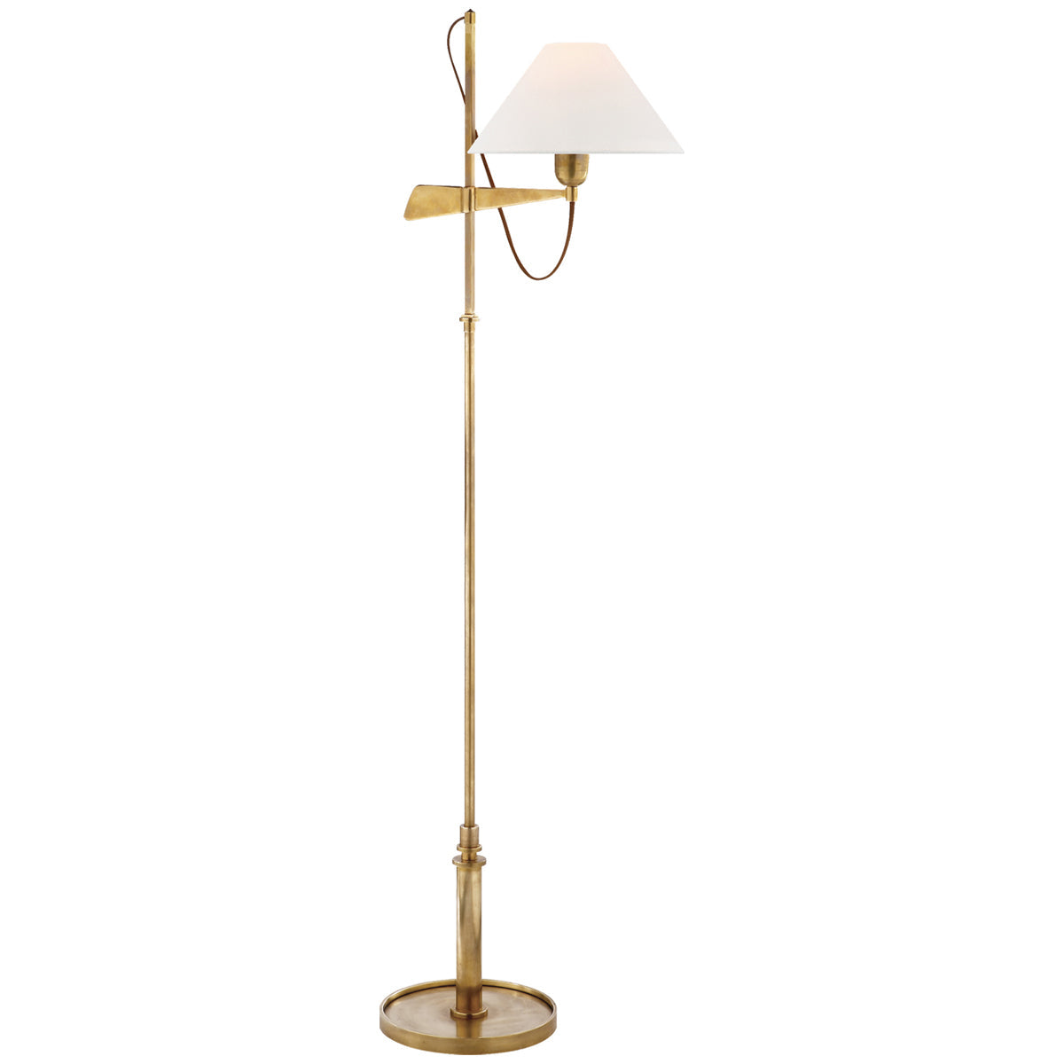 Visual Comfort Hargett Bridge Arm Floor Lamp with Linen Shade