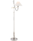 Visual Comfort Hargett Bridge Arm Floor Lamp with Linen Shade